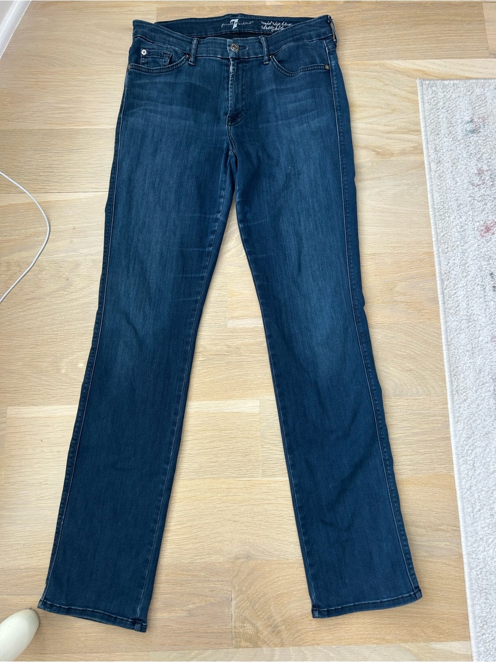 7 For All Mankind Dark Blue Straight-Leg Women’s Jeans